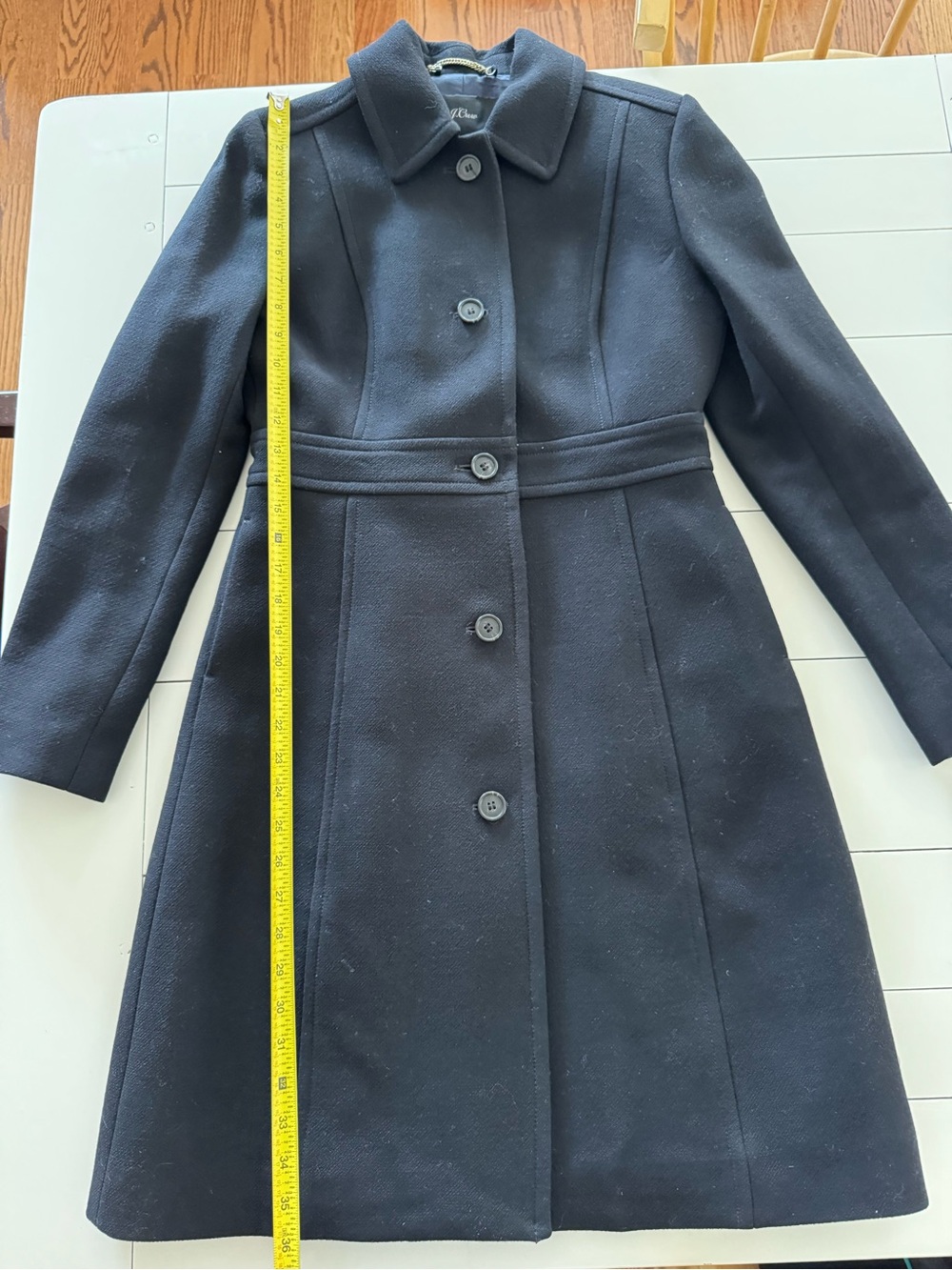 JCrew Black Women's Italian Double Cloth Wool Coat - Picture 8 of 11